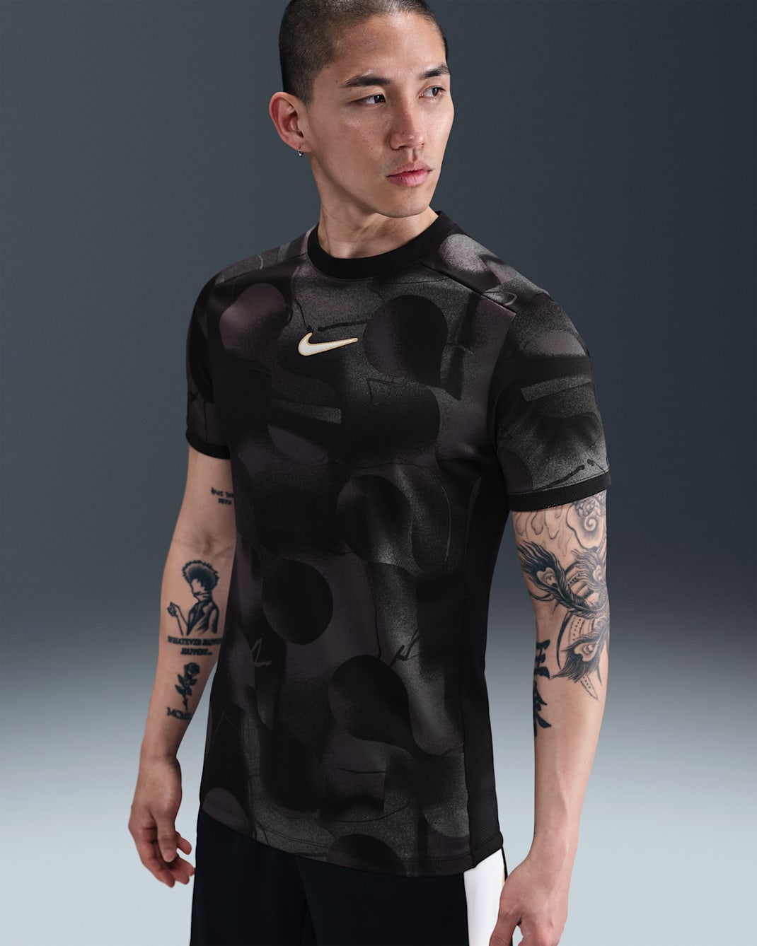 나이키 아카데미+ 남성 드라이 핏 축구 탑 - 다크 그레이/블랙/앤트러사이트/페일 아이보리