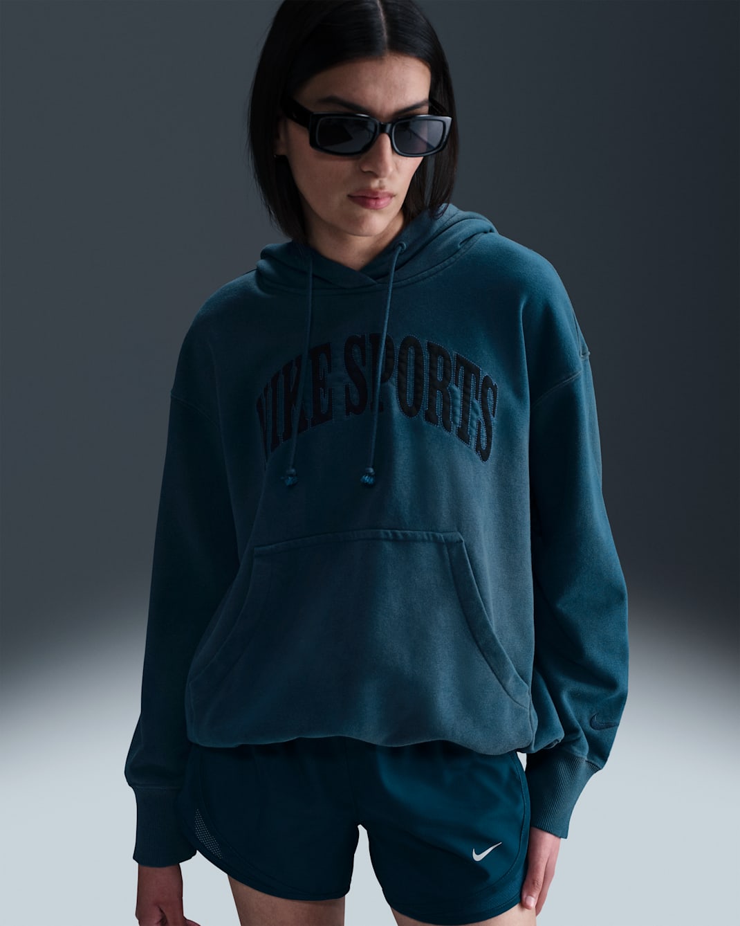Sudadera con gorro de French Terry oversized para mujer Nike Sportswear Phoenix Fleece - Azul marino militar