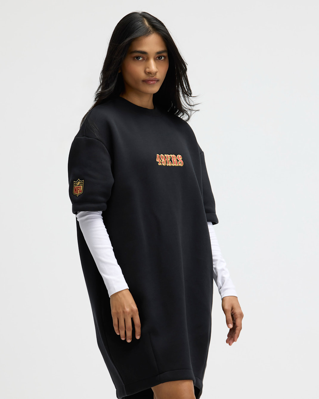 San Francisco 49ers Rivalries Collection Oversized Tech Fleece Women's Nike NFL Dress - Black