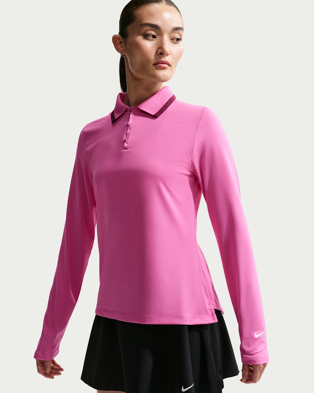 Nike Tour Women's Dri-FIT UV Protection Long-Sleeve Golf Polo - Cosmic Fuchsia/White