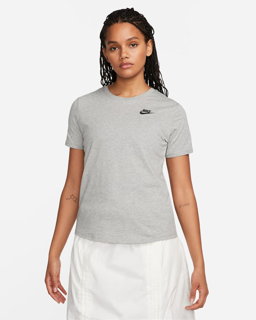 Nike Sportswear Club Essentials Women's T-Shirt - Dark Grey Heather/Black