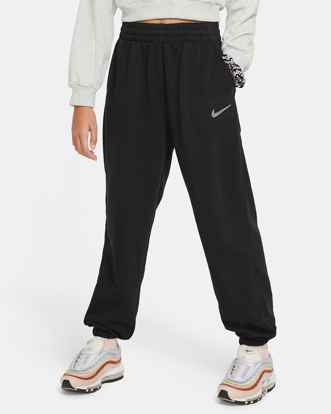 Nike Sportswear Older Kids' (Girls') Dri-FIT Loose Fleece Joggers - Black