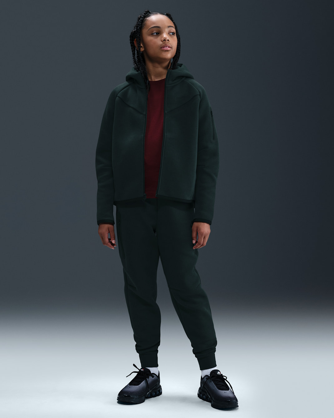 Nike Sportswear Tech Fleece joggingbroek voor meisjes - Seaweed/Zwart/Zwart