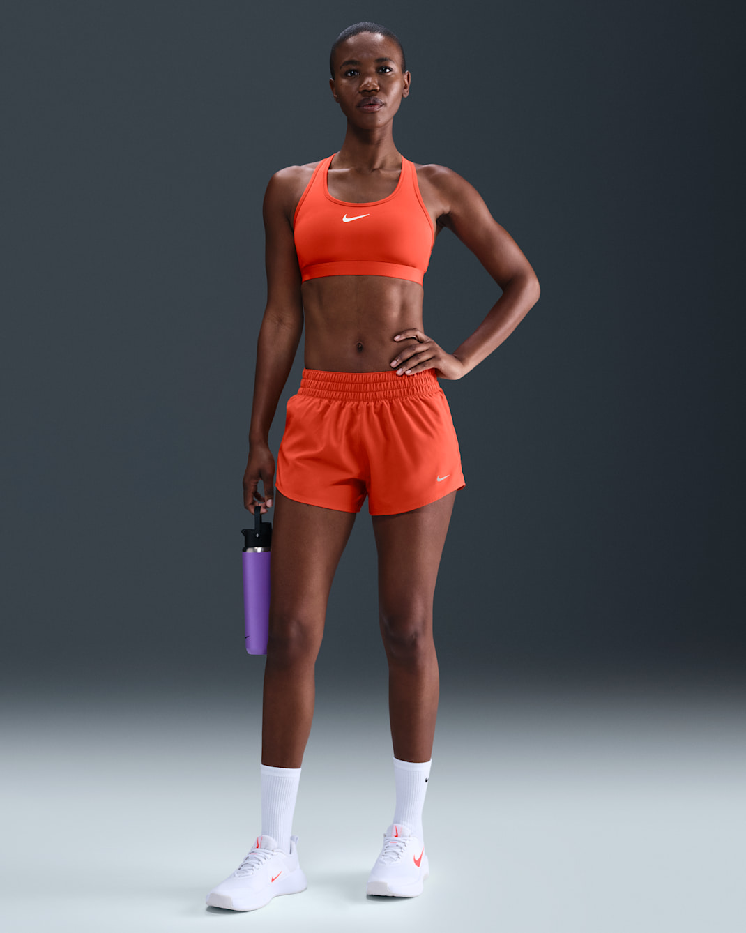 Nike One Women's Dri-FIT Mid-Rise 3" Brief-Lined Shorts - Picante Red/White