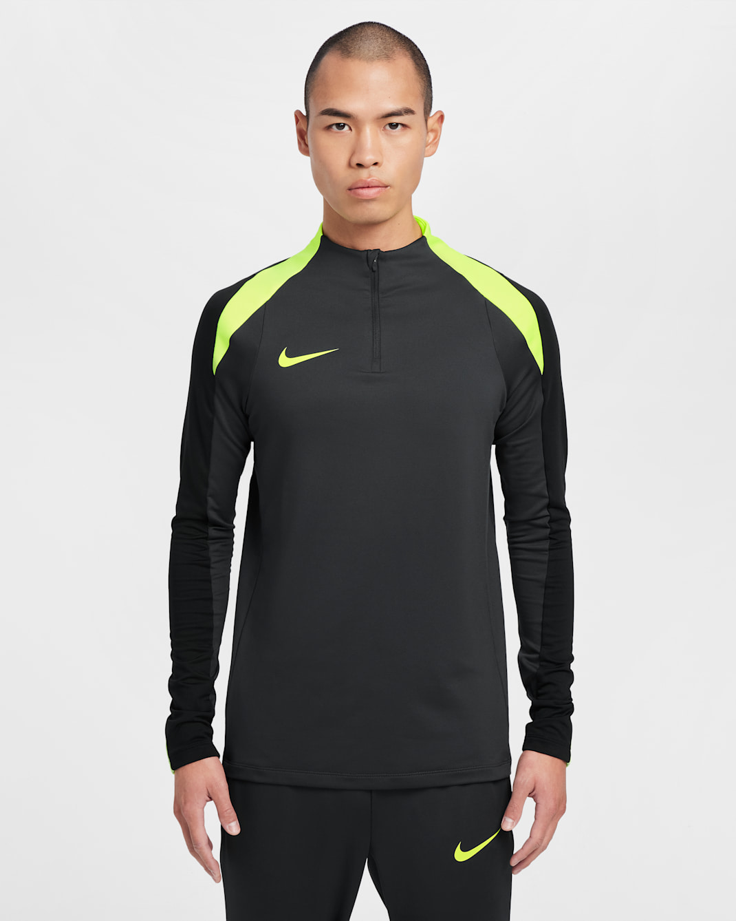 ナイキ ストライク メンズ Dri-FIT サッカー 1/2ジップ ドリルトップ - アンスラサイト/ブラック/ボルト/ボルト