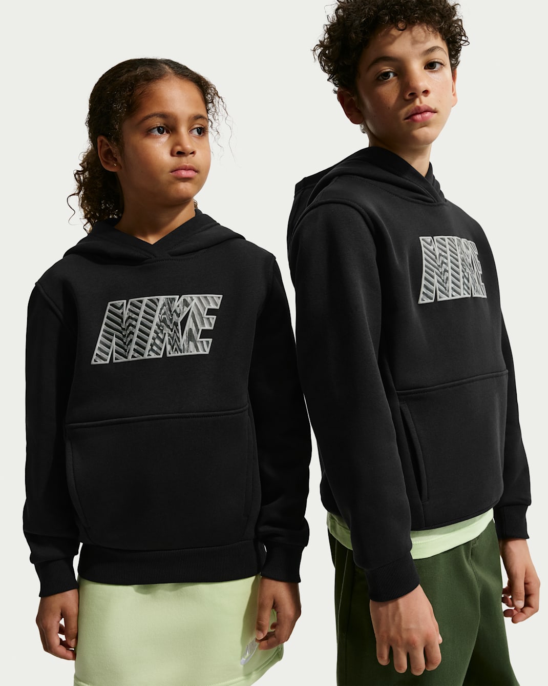 Sudadera con gorro para niños talla grande Nike Sportswear Club Fleece - Negro