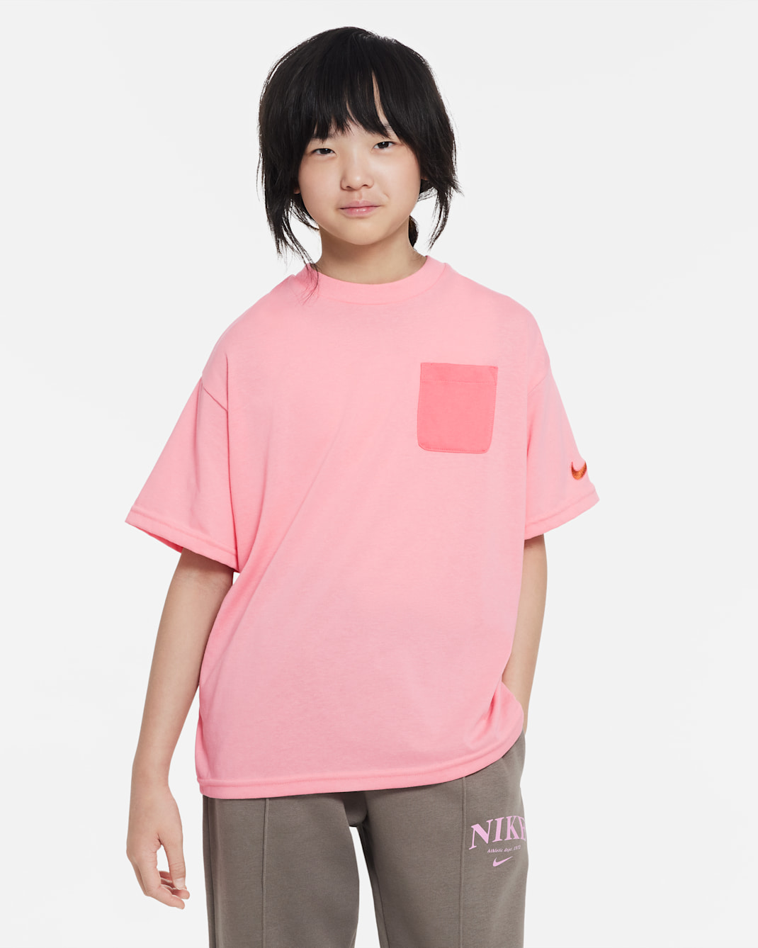 Nike Outdoor Play Older Kids' Short-Sleeve Top - Coral Chalk/Sea Coral