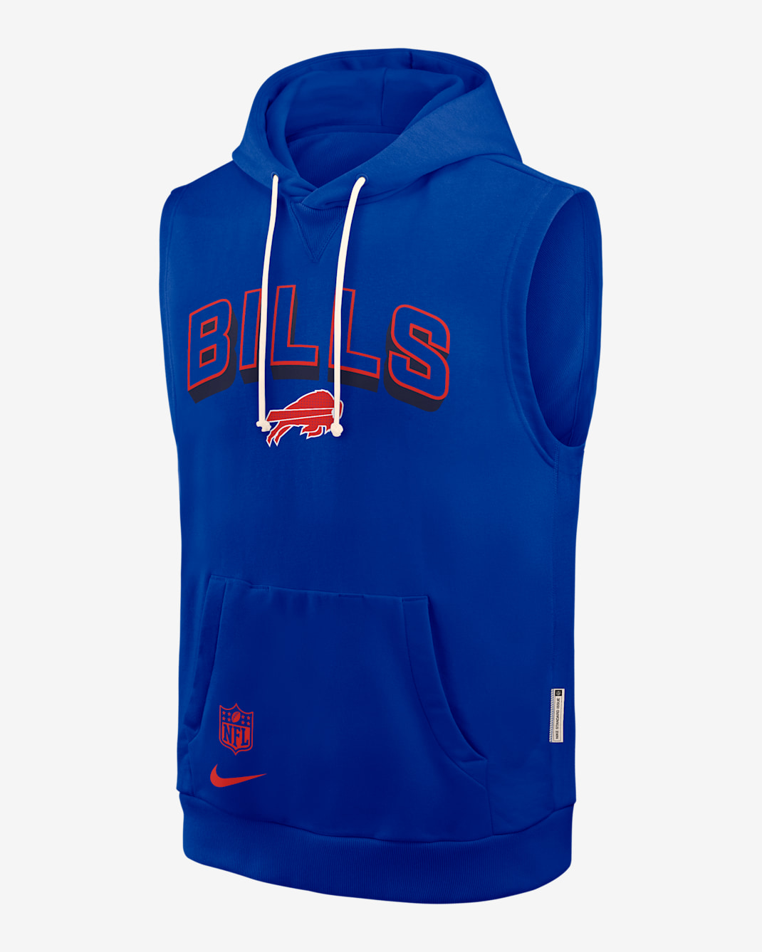 Sudadera con gorro sin cierre sin mangas Nike Dri-FIT de la NFL para hombre Buffalo Bills Sideline - Azul