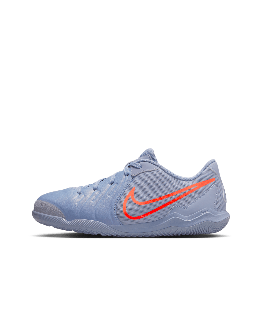 Tacos de fútbol para cancha cubierta de corte low para niños de preescolar y grandes Nike Jr. Tiempo Legend 10 Academy - Azul eclipse/Negro