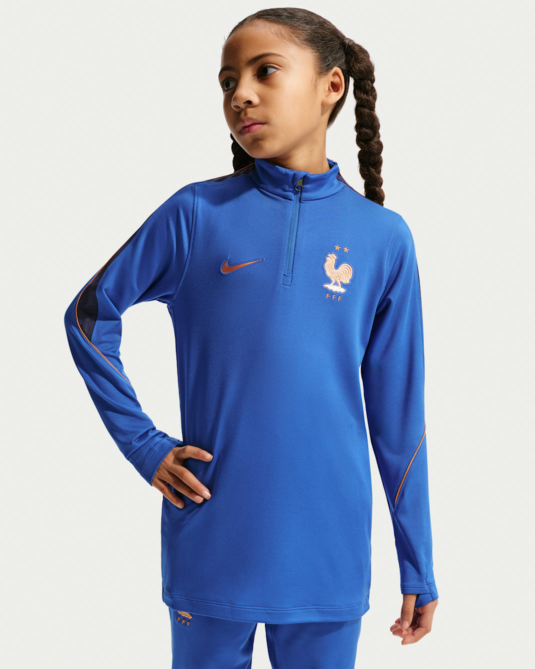FFF Strike Older Kids' Nike Dri-FIT Football Drill Top - Game Royal/Blackened Blue/Metallic Copper