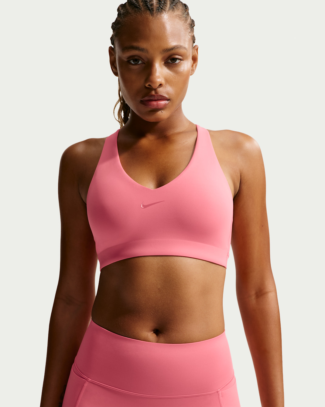 Nike Universa Women's Medium-Support Padded Sport Bra - Sea Coral/Lobster/Light Fusion Red