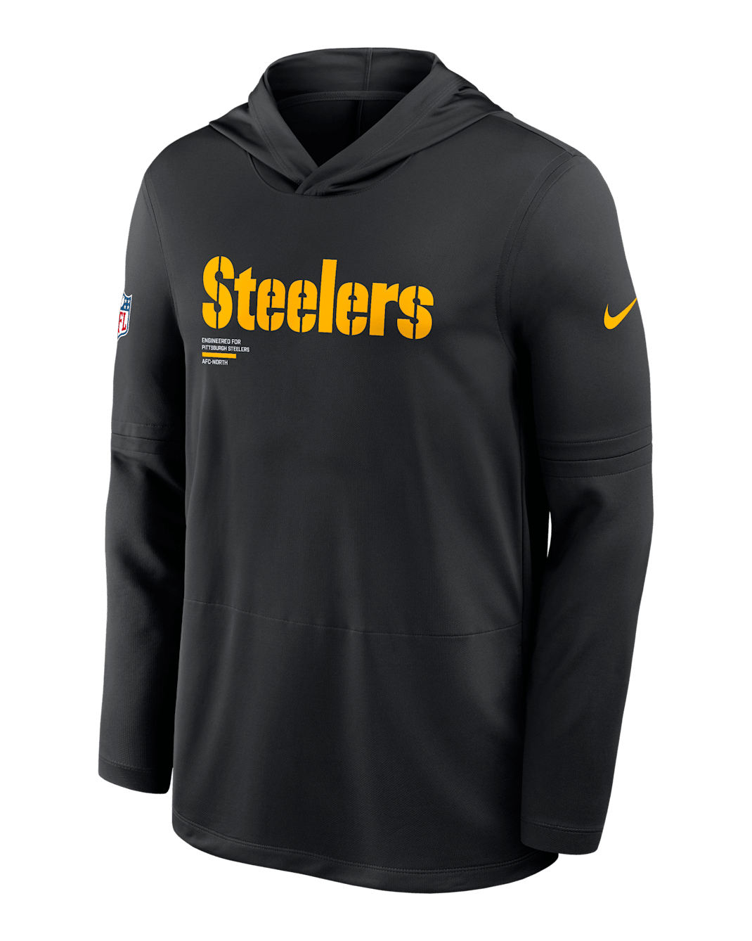 Pittsburgh Steelers Pure Fury Sideline Men's Nike Dri-FIT NFL Long-Sleeve Hooded Top - Black