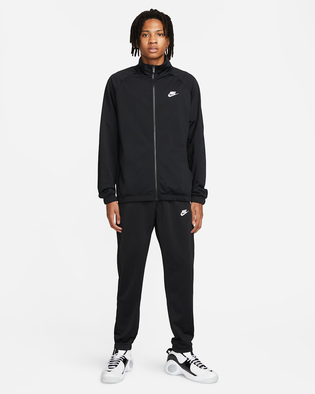 Conjunto de entrenamiento de tejido de poliéster para hombre Nike Club - Negro/Blanco