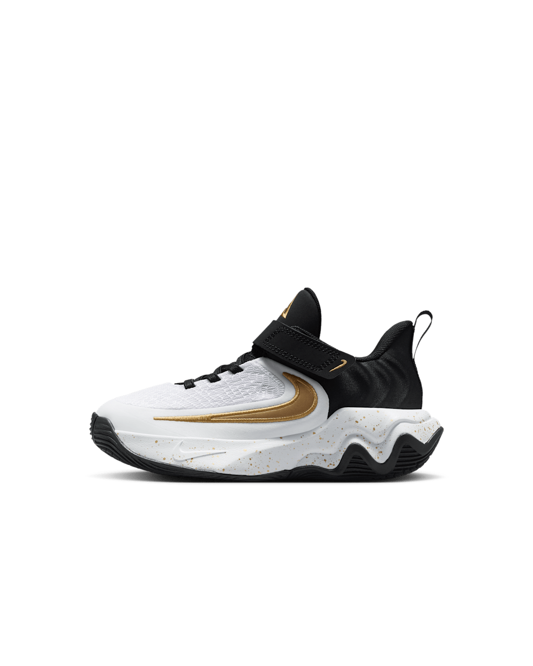 Tenis para niños de preescolar Giannis Immortality 4 - Negro/Blanco/Oro metalizado