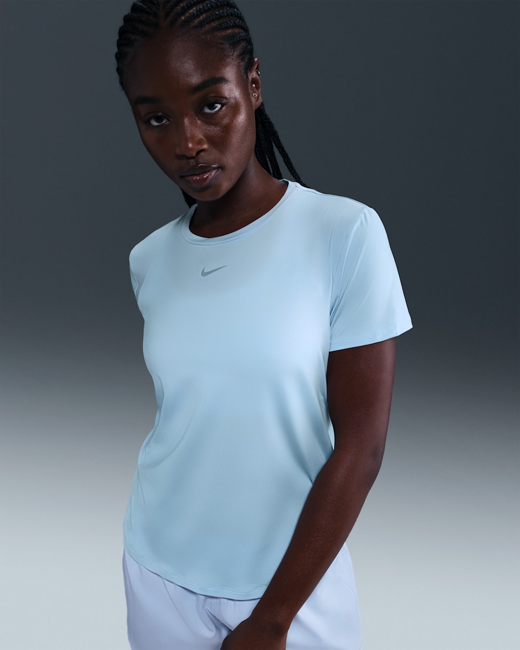 Playera de manga corta Dri-FIT para mujer Nike One Classic - Azul celestino
