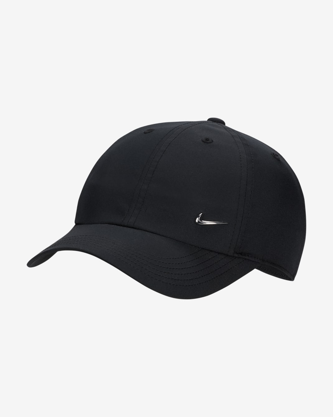 Cappello destrutturato con Swoosh in metallo Nike Dri-FIT Club – Bambini - Nero/Argento metallizzato