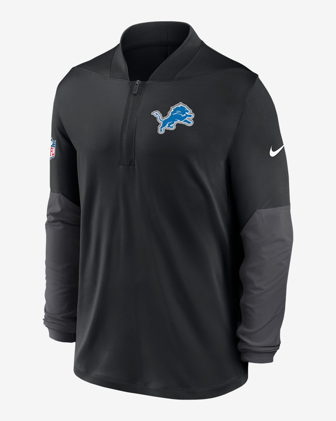 Detroit Lions Feel The Pressure Men's Nike Dri-FIT NFL 1/2-Zip Top - Black