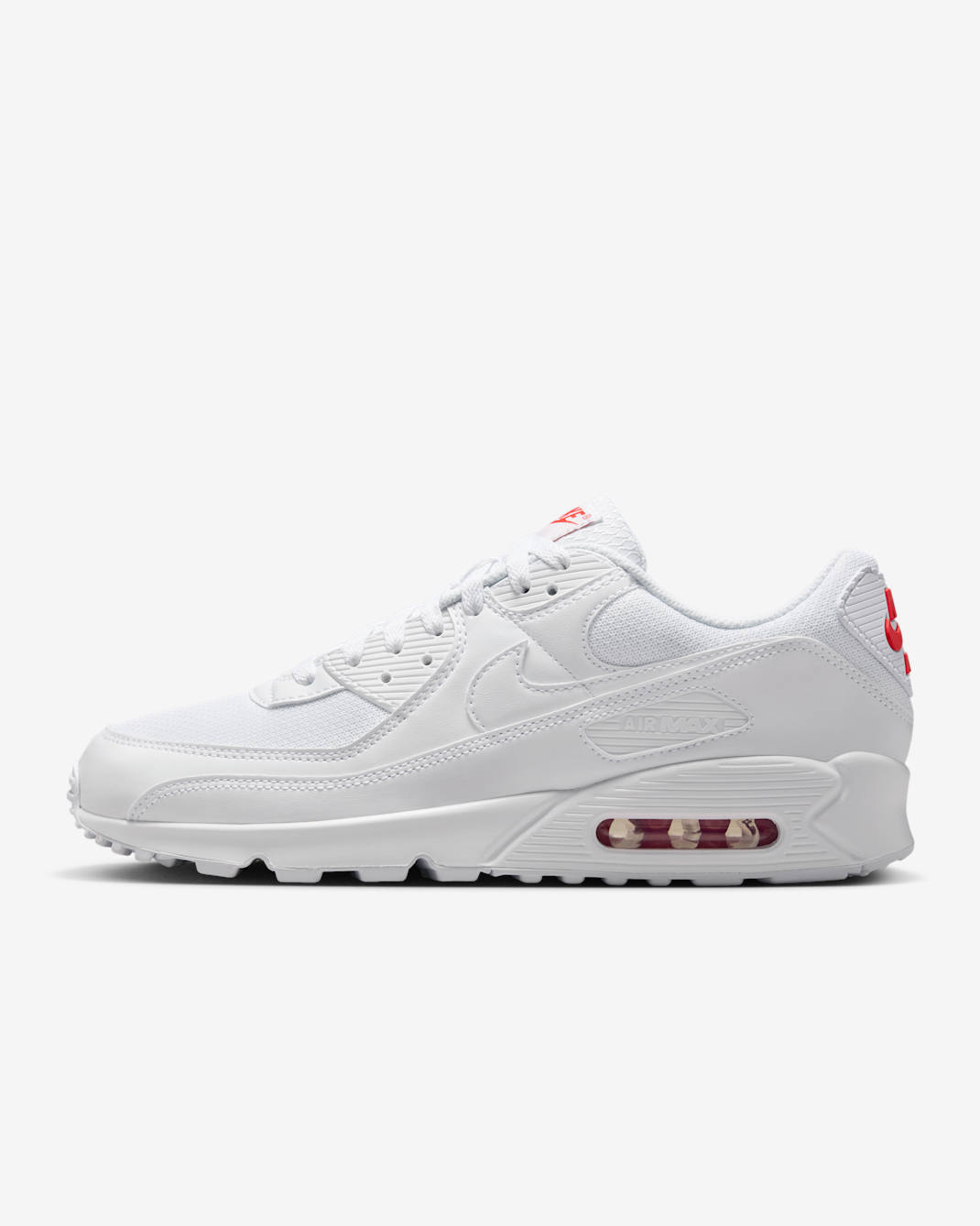 Calzado para hombre Nike Air Max 90 - Blanco/Carmesí claro/Blanco