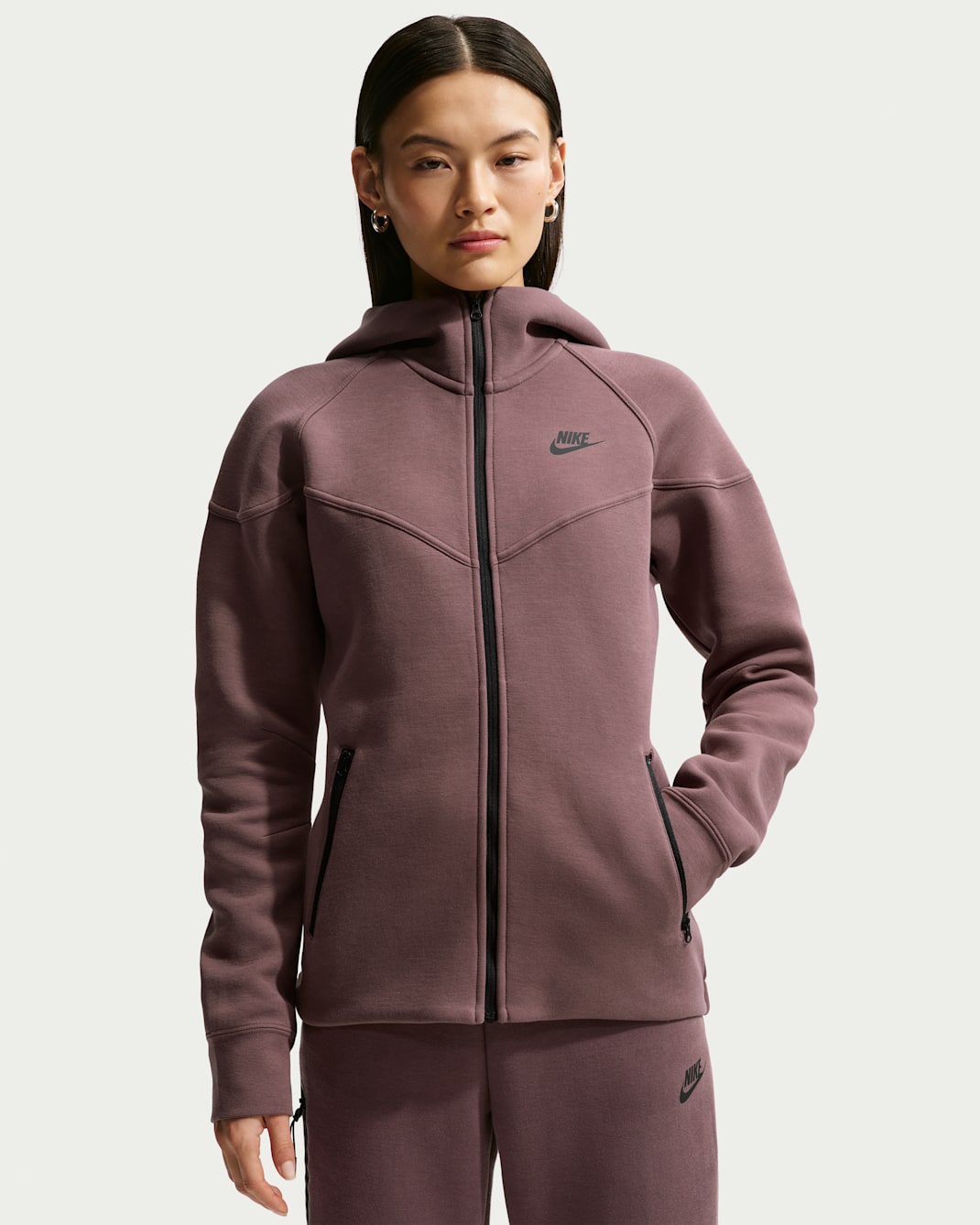 Sudadera con gorro de cierre completo para mujer Nike Sportswear Tech Fleece Windrunner - Tatuaje/Negro