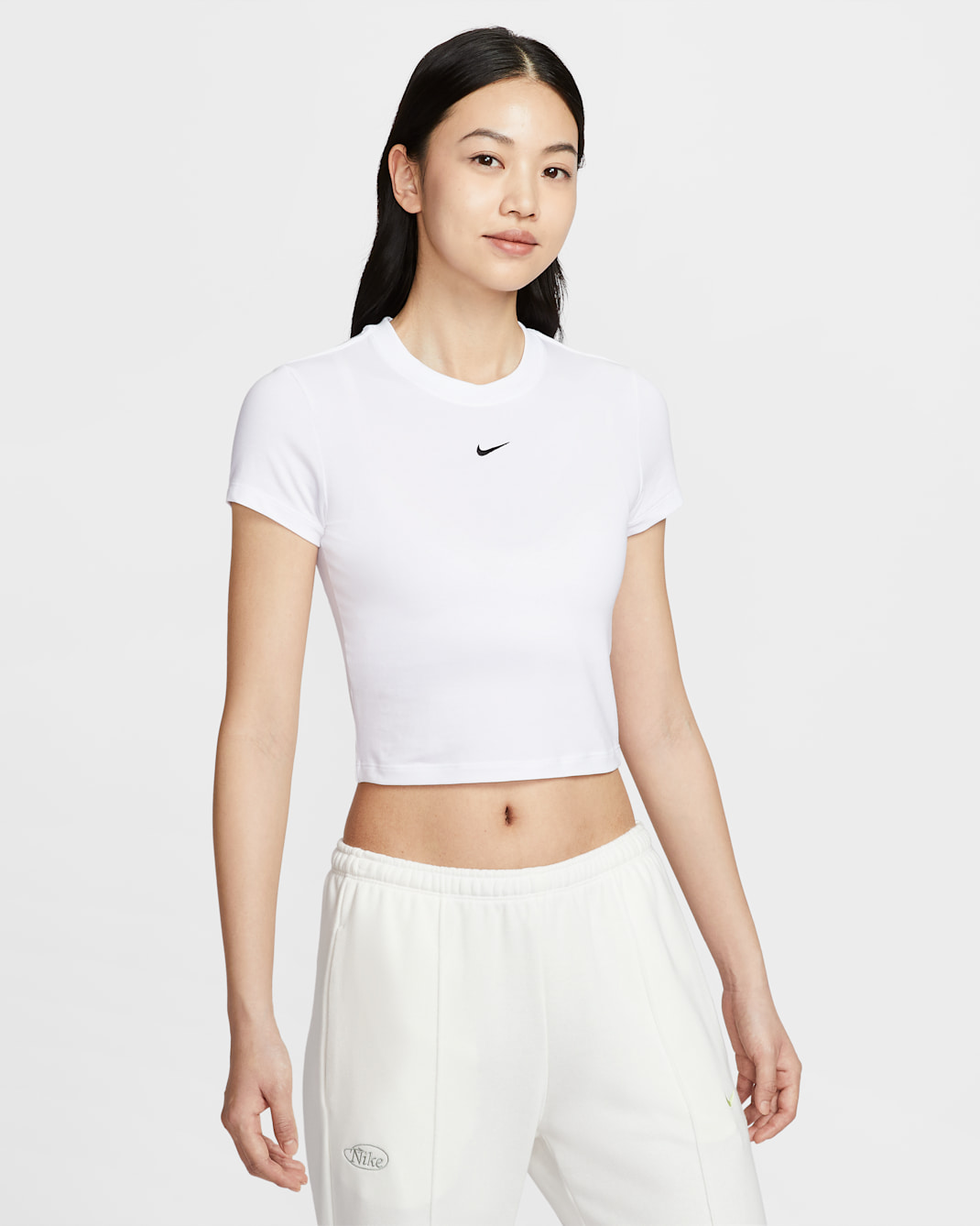 Nike Sportswear Chill Knit Women's Cropped T-Shirt - White/Black