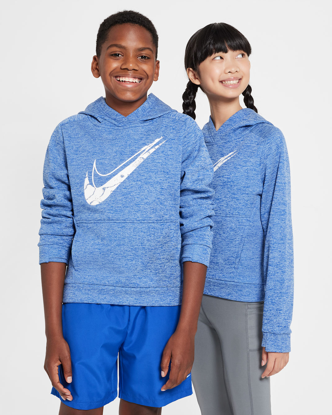 Nike Multi Stain Repel Big Kids' Therma-FIT Hoodie - Game Royal/University Blue/Heather/White