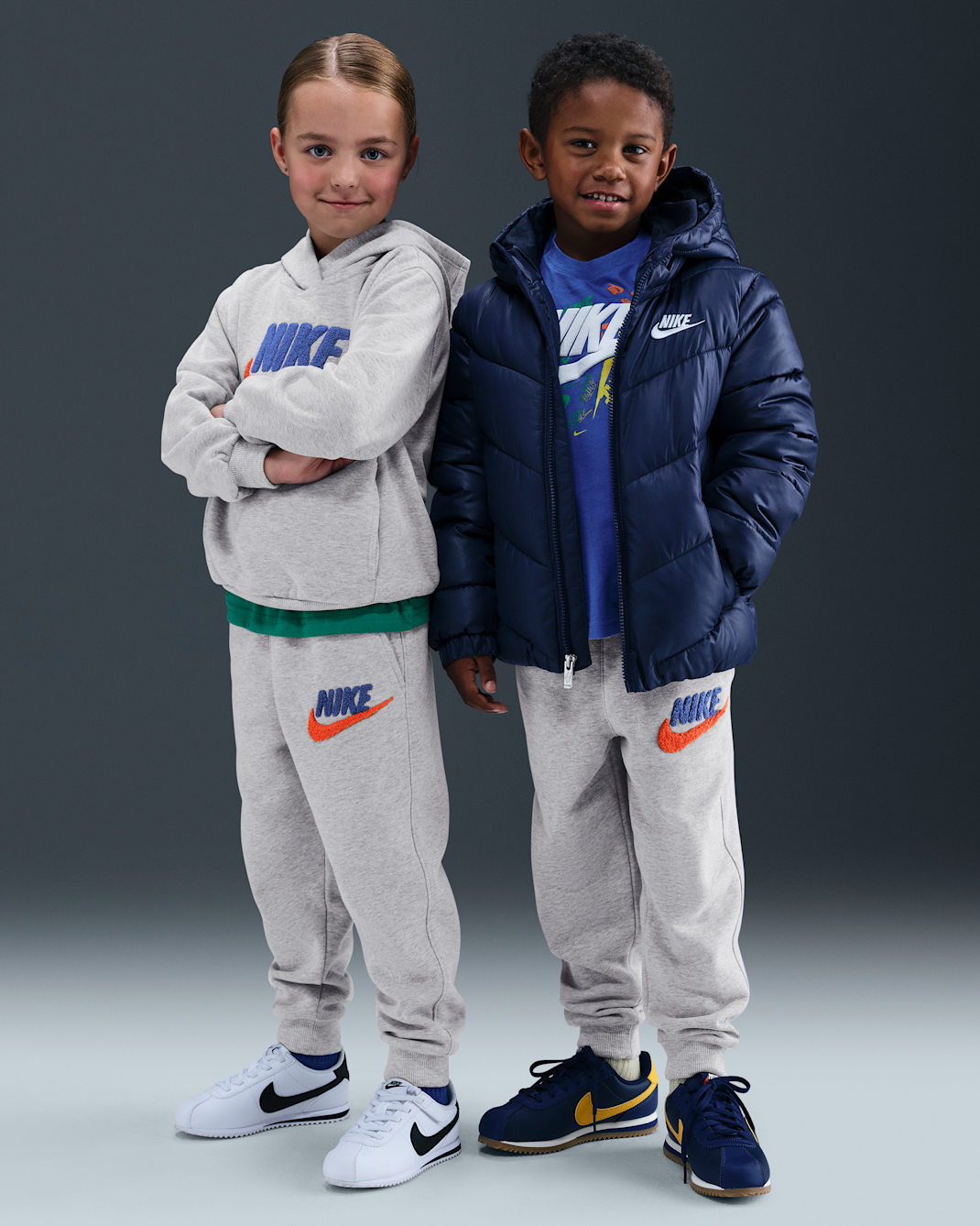 나이키 클럽 리틀키즈 셔닐 조거 - 라이트 스모크 그레이