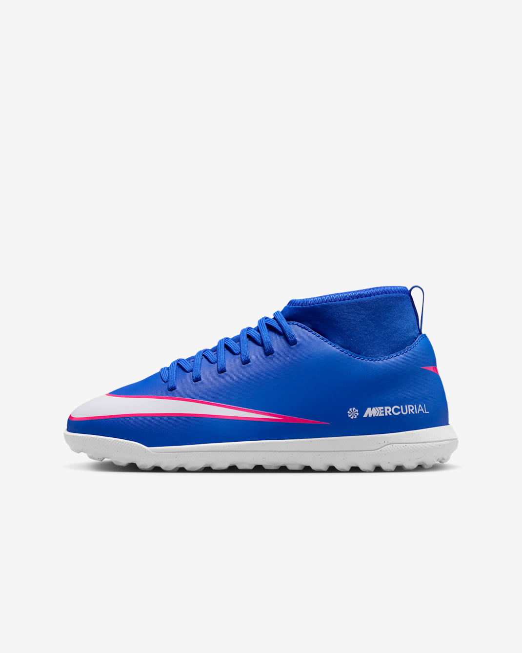 Chaussure de foot montante pour surface synthétique Nike Jr. Mercurial Superfly 10 Club pour enfant/ado - Racer Blue/Blanc