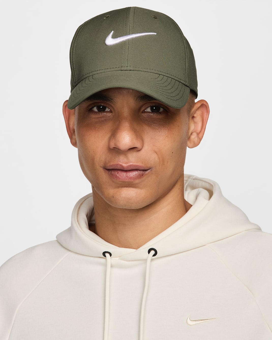 Nike Dri-FIT Club Structured Swoosh Cap - Medium Olive/White