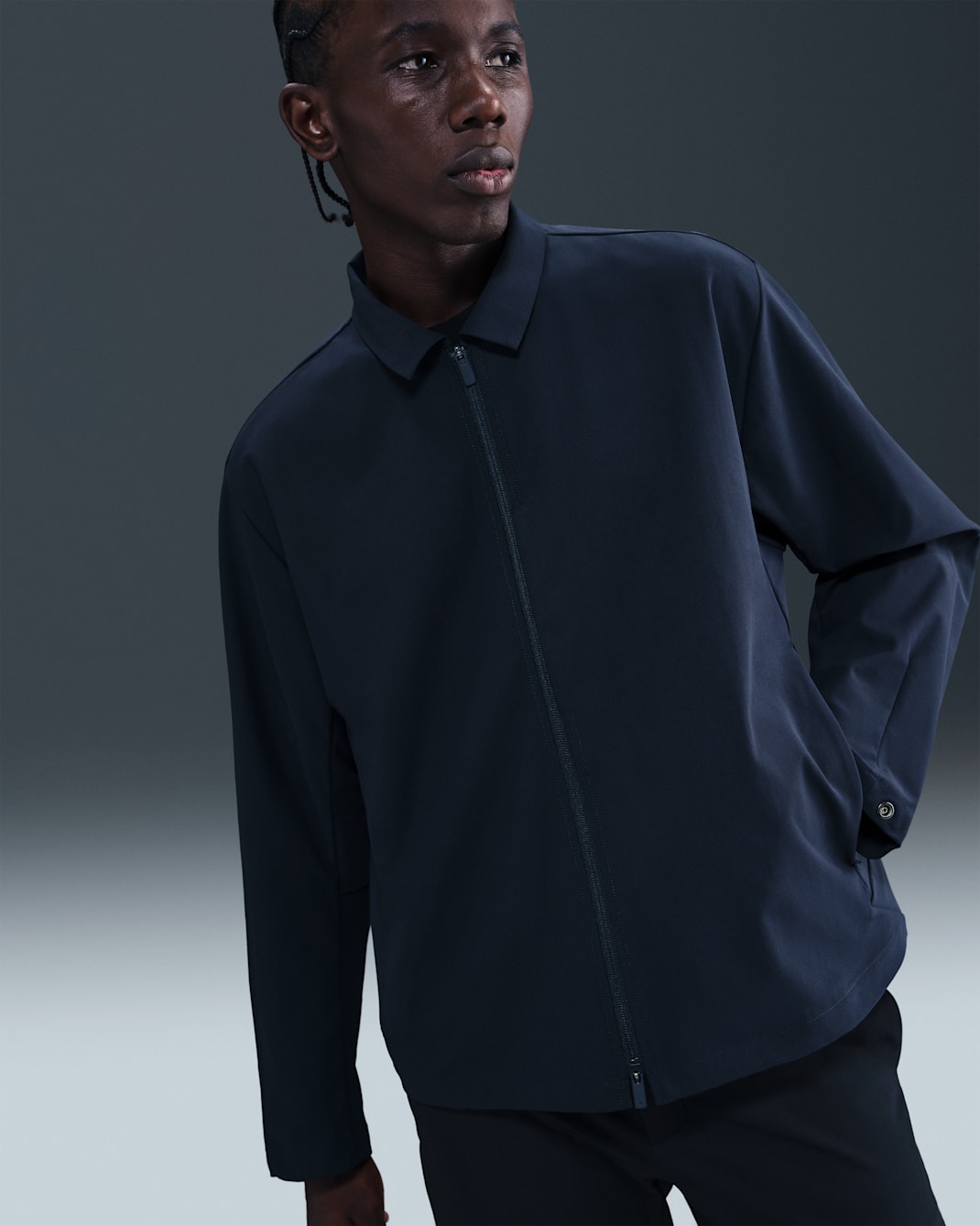 Nike 24.7 PerfectStretch Dri-FIT UV-jakke til herre - Obsidian/Dark Obsidian