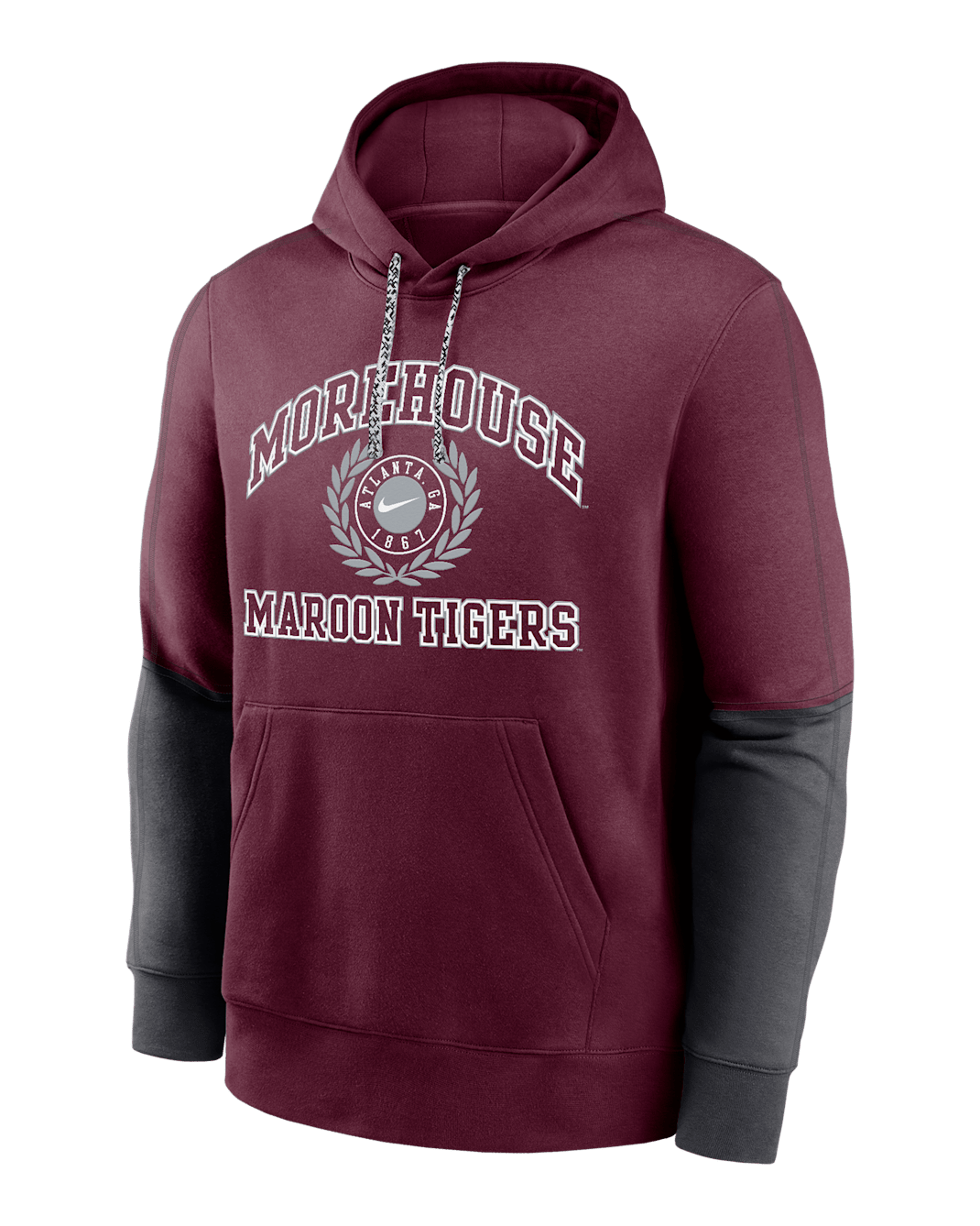 Morehouse Club Team Issue Men's Nike College Pullover Hoodie - Deep Maroon