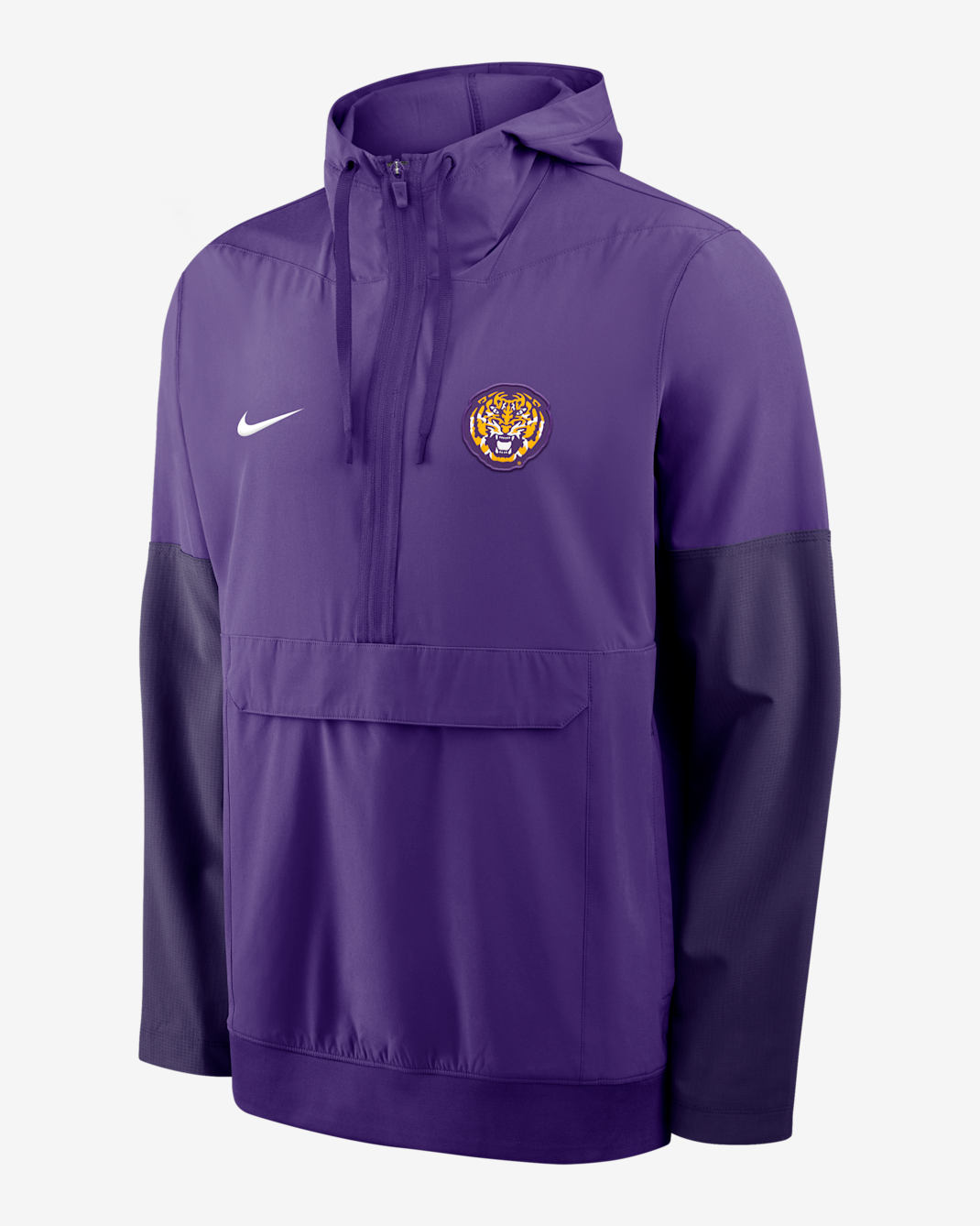 LSU Anorak Men's Nike College 1/2-Zip Hooded Jacket - Purple