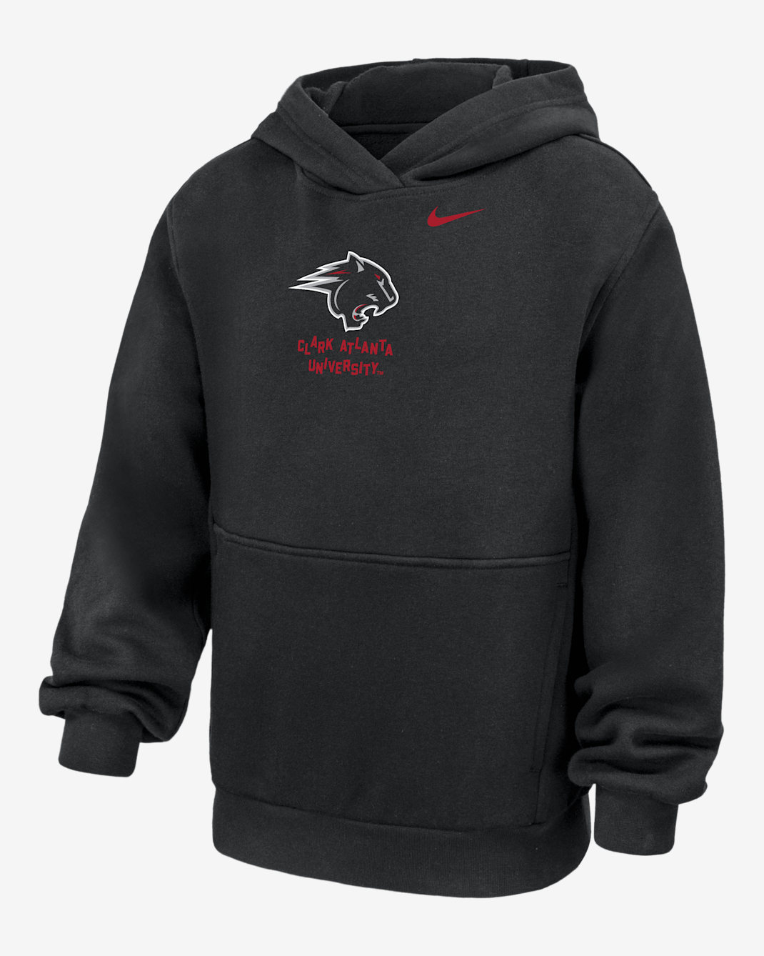Sudadera con gorro universitaria Nike para niños talla grande Clark Atlanta University Club Fleece - Negro