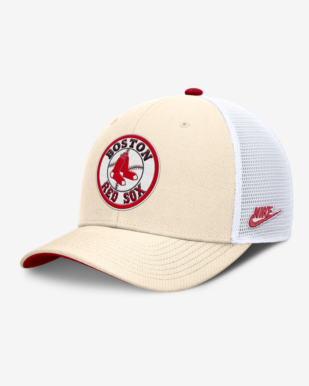 Boston Red Sox Cooperstown Rise Men's Nike Dri-FIT MLB Trucker Adjustable Hat - Natural