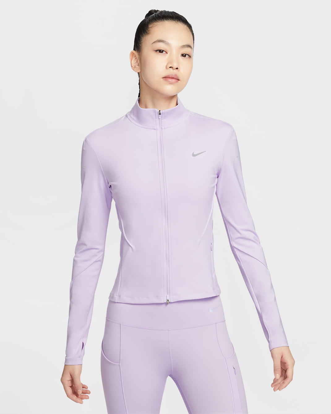 나이키 스위프트 여성 드라이 핏 풀집 미드 레이어 러닝 탑 - 바이올렛 미스트