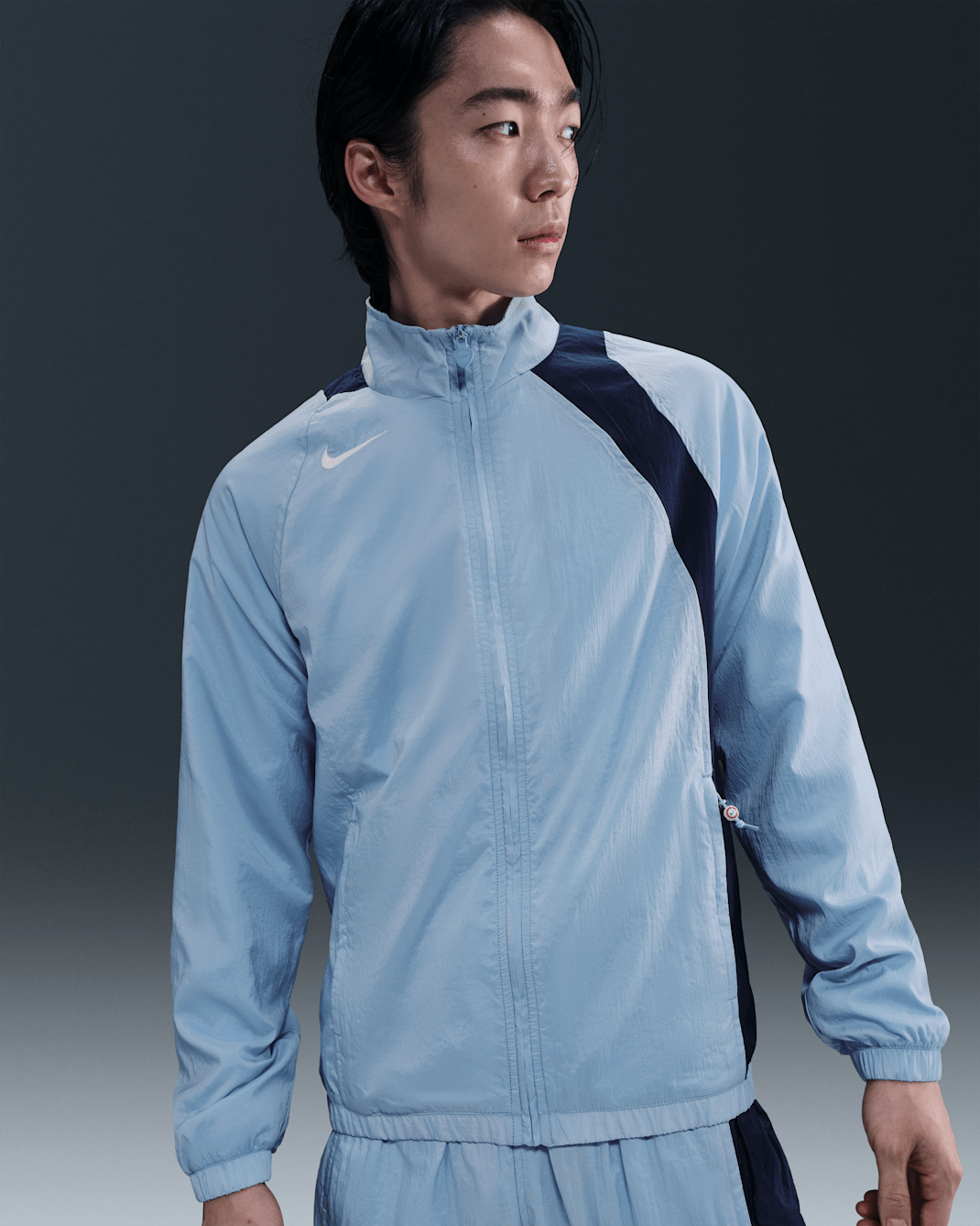Nike Total 90 男款 Repel 足球田徑外套 - Aluminum/Blue Void/Sail