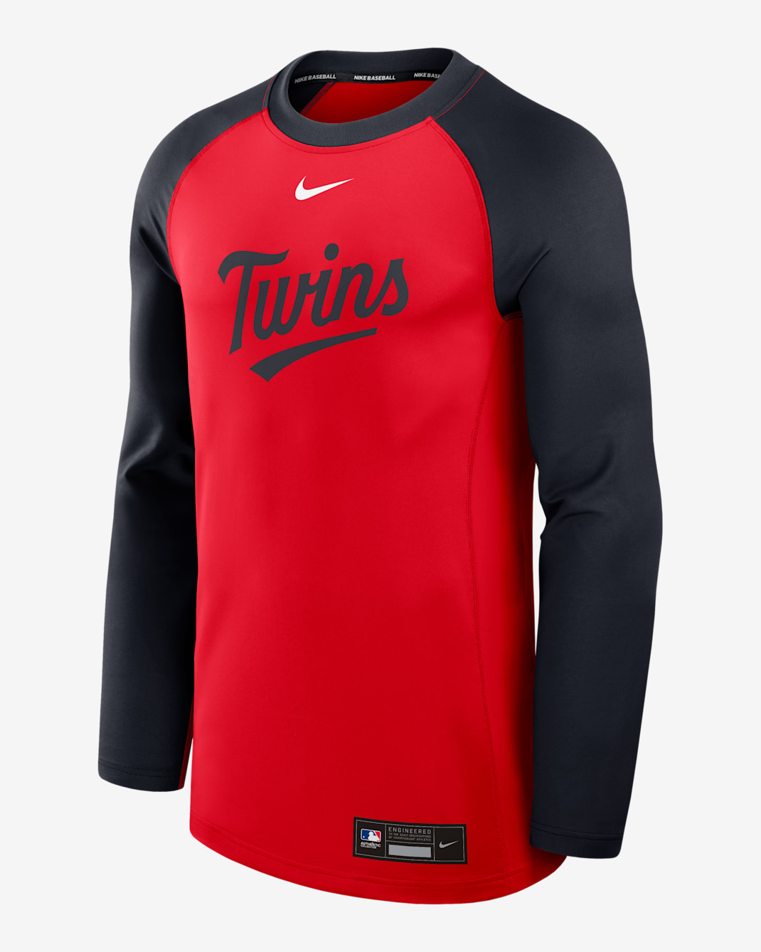 Sudadera de cuello redondo sin cierre Nike Dri-FIT de la MLB para hombre Minnesota Twins Authentic Collection Game Time - Rojo