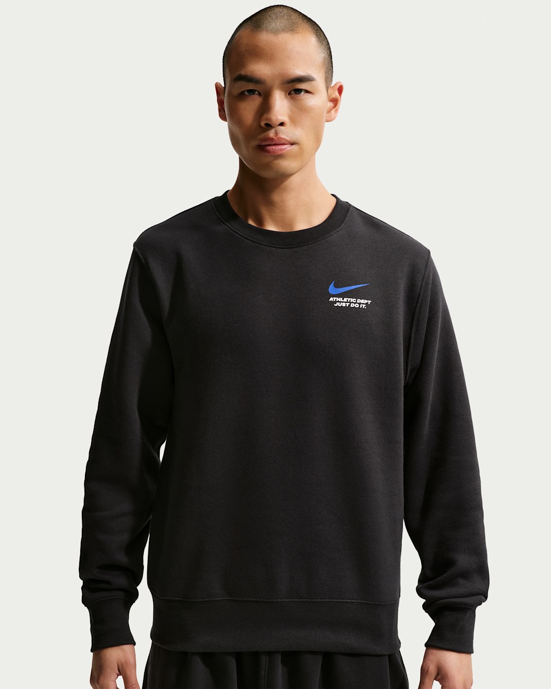 나이키 스포츠웨어 클럽 남성 플리스 크루 - 블랙
