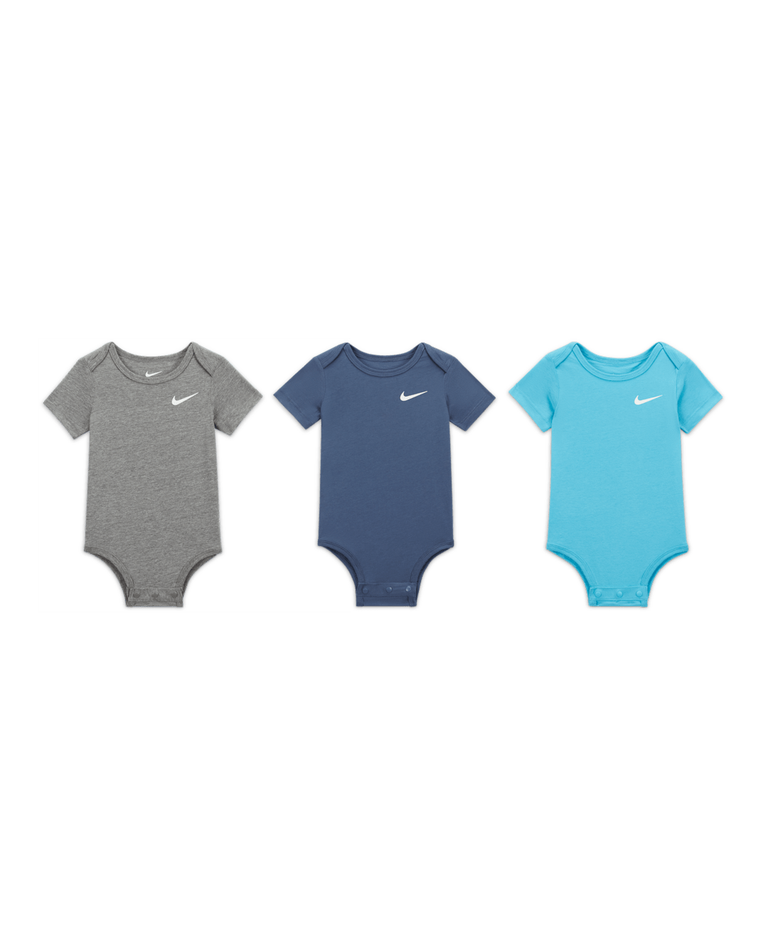 Nike Baby (0–9M) Swoosh Bodysuits (3-Pack) - Multi-Colour