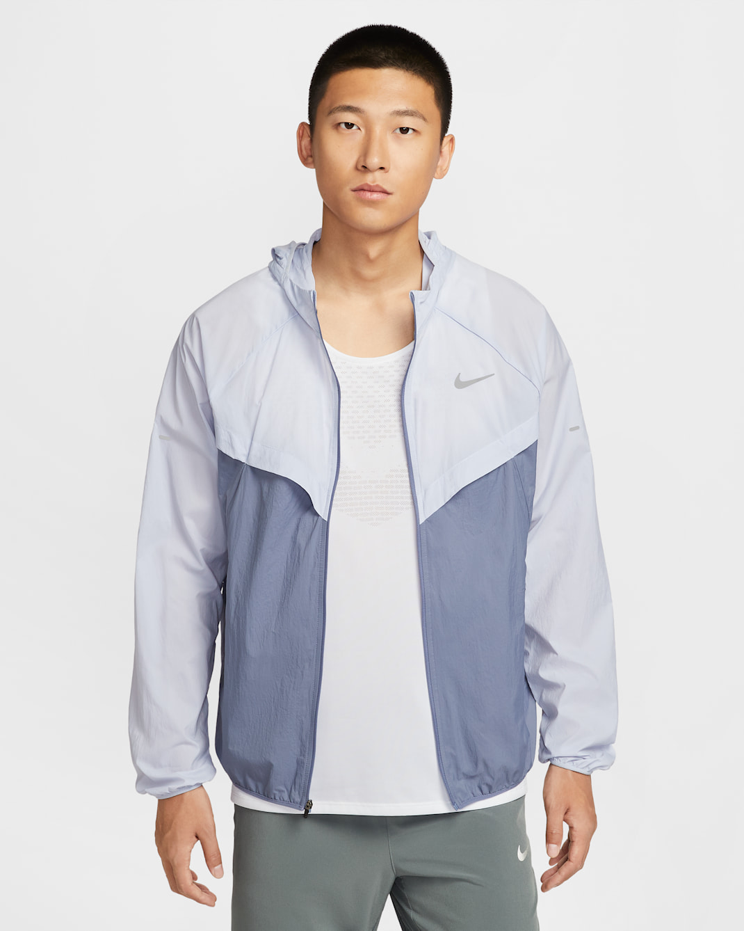 Nike Stride Men's Repel UV Running Jacket - Ghost/World Indigo