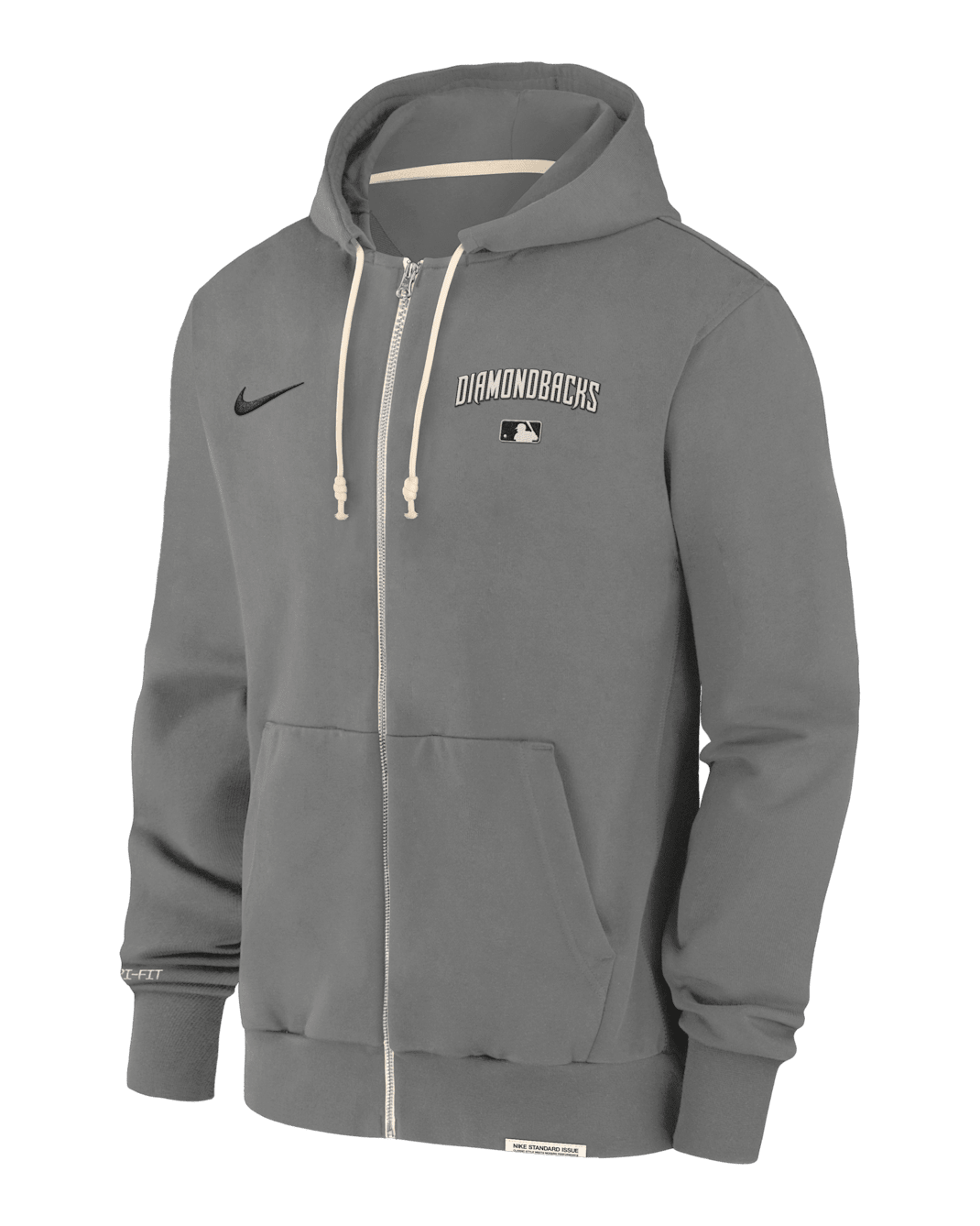 Arizona Diamondbacks Authentic Collection Travel Men's Nike Dri-FIT MLB Full-Zip Hoodie - Dark Steel Grey