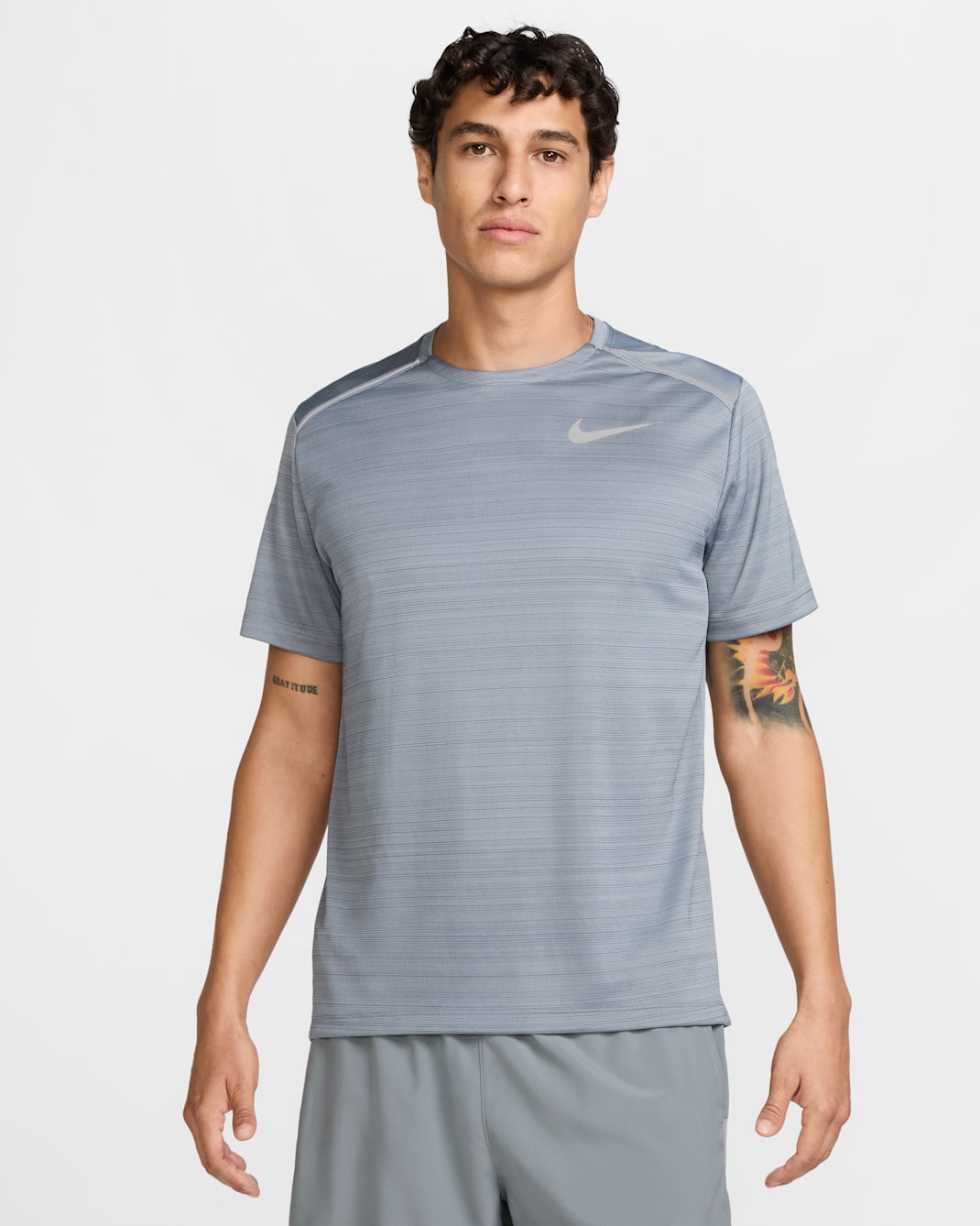 Nike Miler Men's Short-Sleeve Running Top - Cool Grey