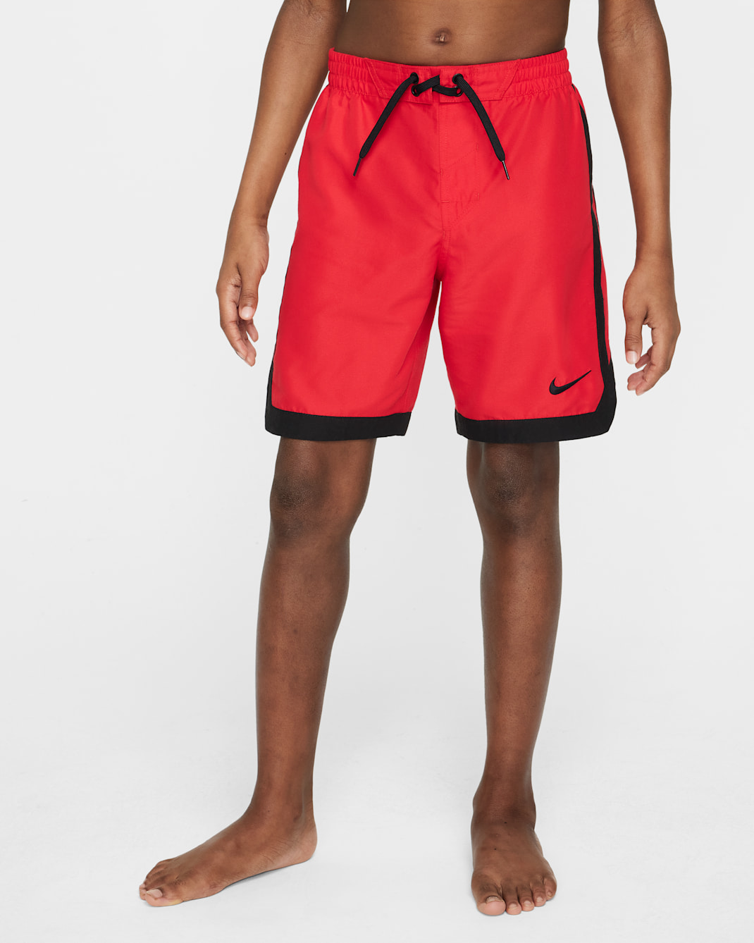 Shorts de natación de vóleibol de 18 cm para niño Nike - Rojo universitario/Negro/Negro