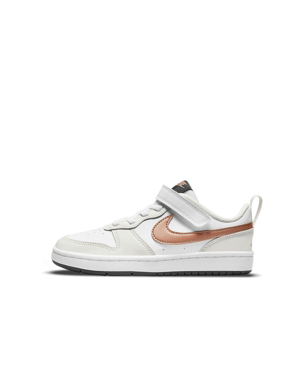 Nike Court Borough Low 2 Little Kids' Shoes - White/Summit White/Dark Smoke Grey/Metallic Red Bronze