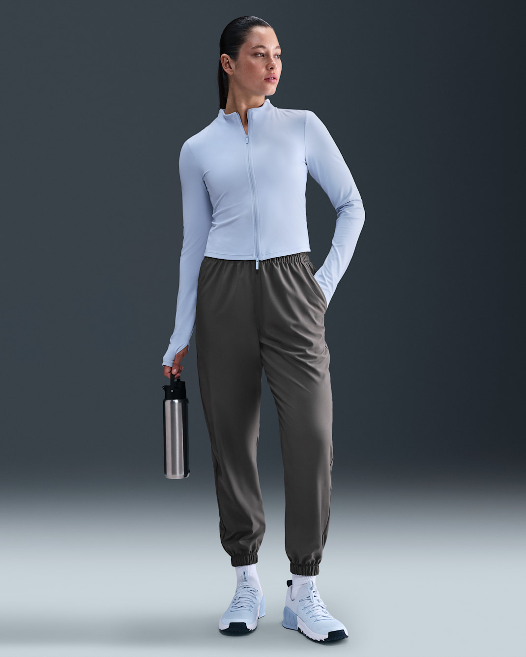 Nike One Women's Dri-FIT High-Waisted 7/8 Joggers - Iron Grey/Black