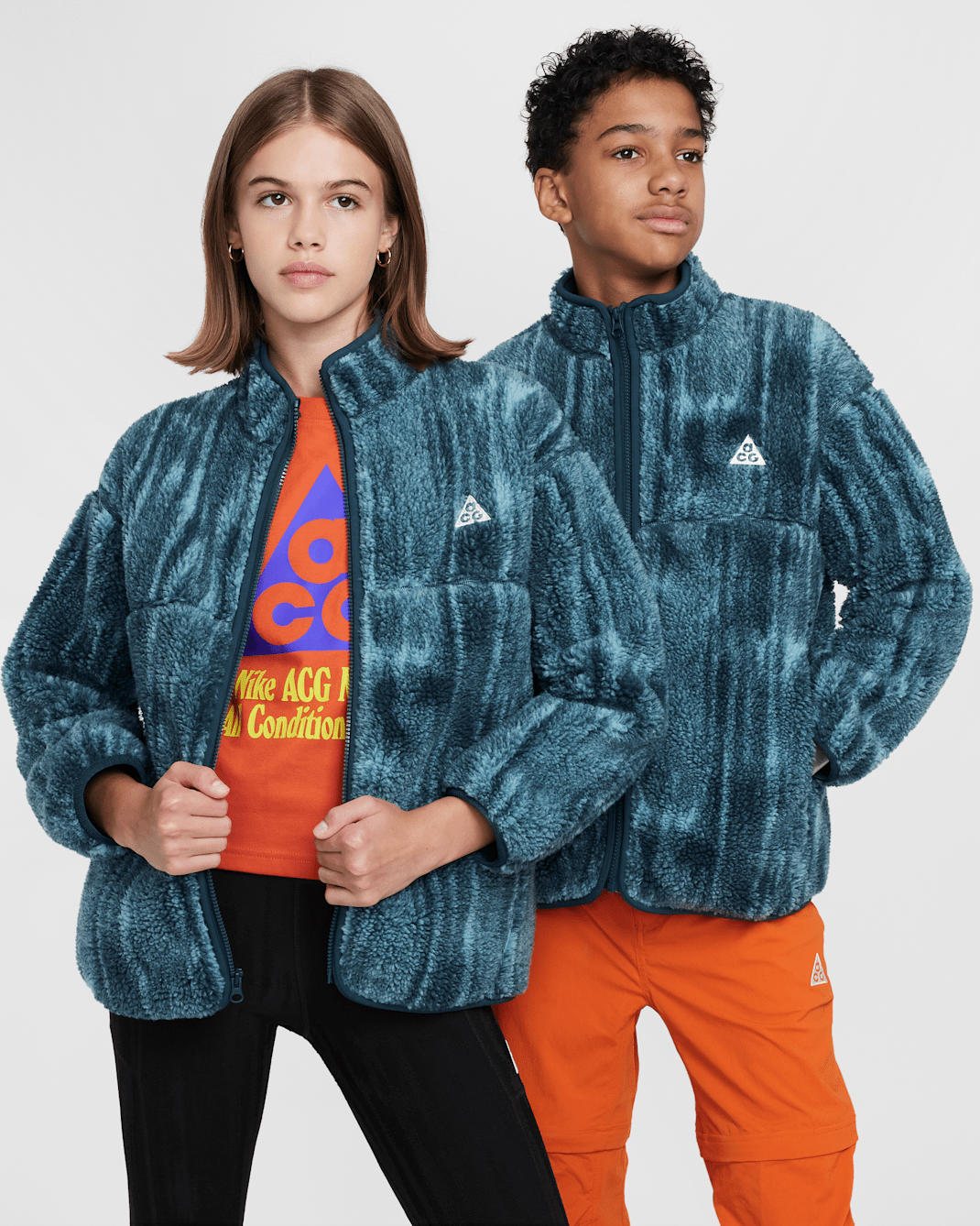 Nike ACG "Canwell Glacier" Big Kids' Therma-FIT ADV Jacket - Denim Turquoise/Armory Navy/Summit White