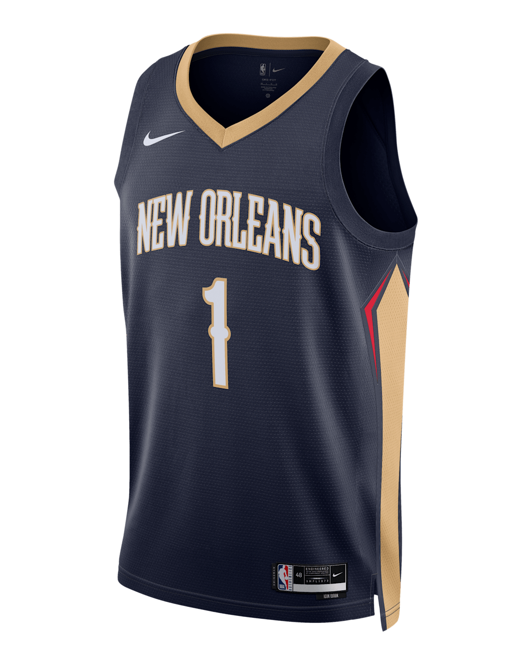 Jersey Nike Dri-FIT de la NBA Swingman para hombre New Orleans Pelicans Icon Edition - Azul marino universitario