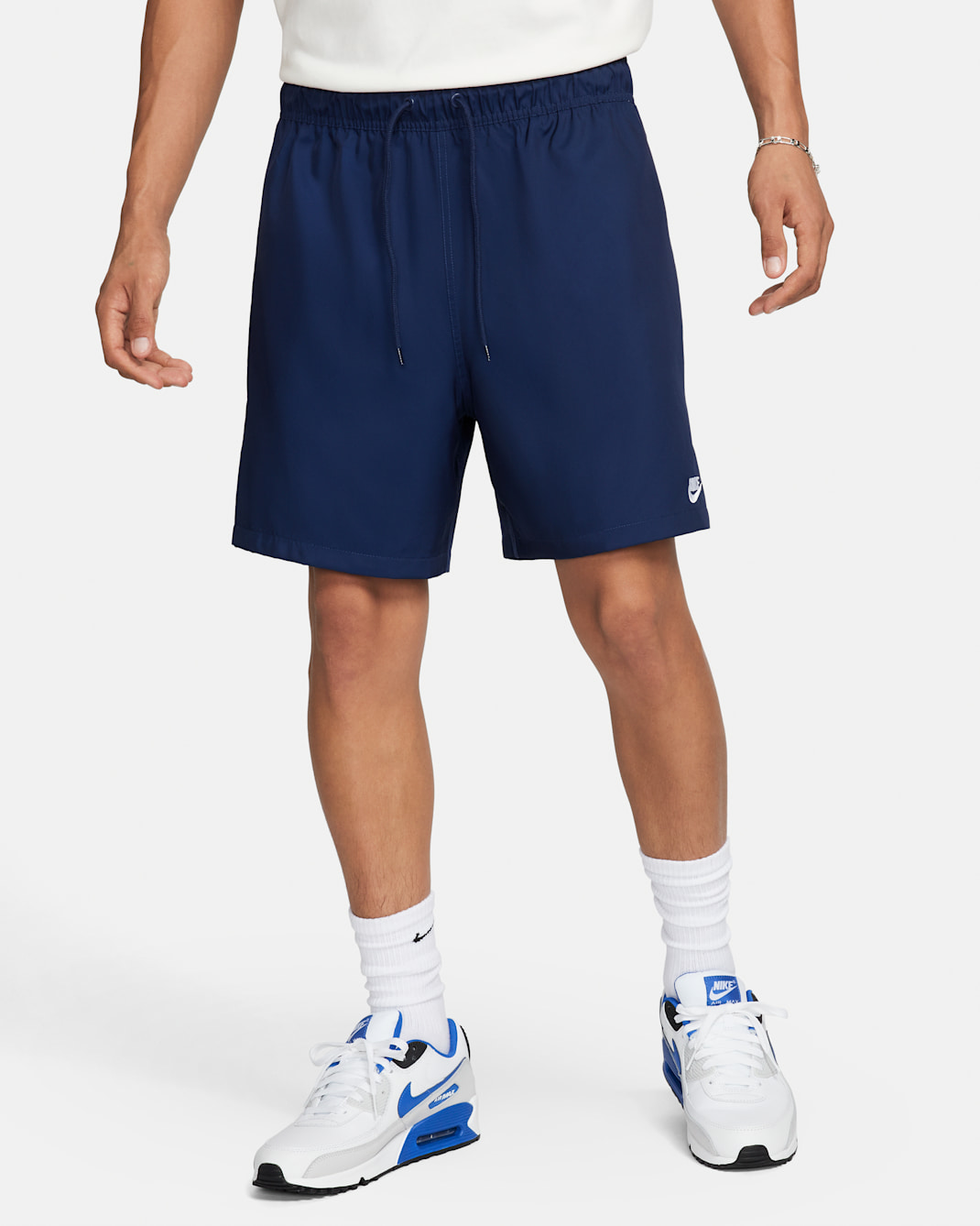 Shorts de tejido Woven Flow para hombre Nike Club - Azul marino medianoche/Blanco