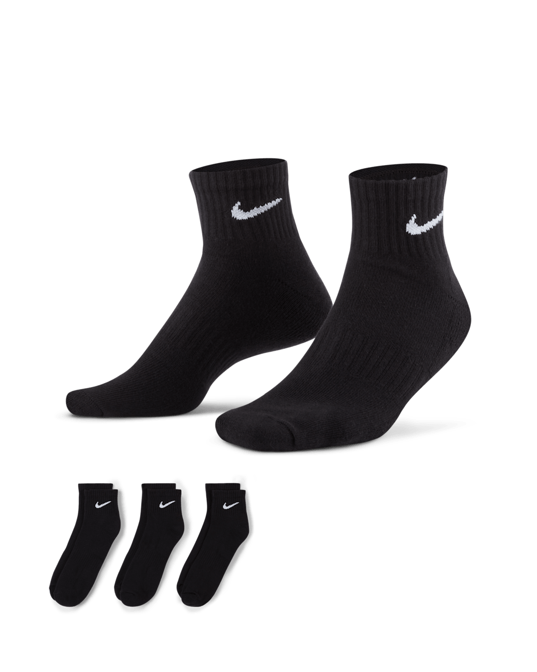 Nike Everyday Cushioned bokazokni edzéshez (3 pár) - Fekete/Fehér