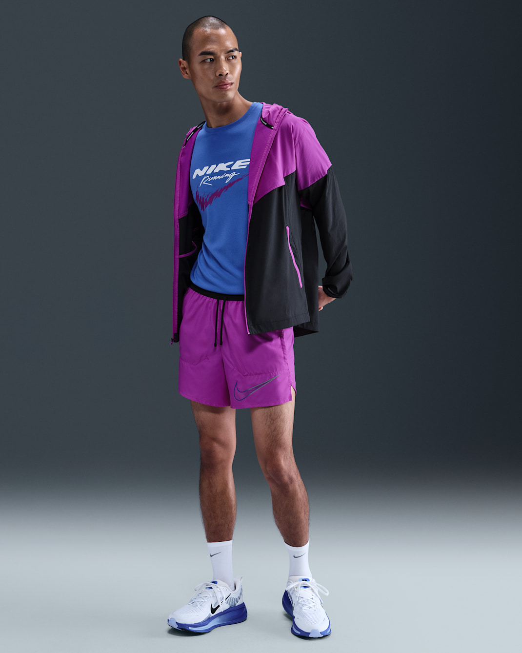 Nike Stride Men's Dri-FIT 13cm (approx.) Brief-Lined Running Shorts - Vivid Purple/Hyper Royal