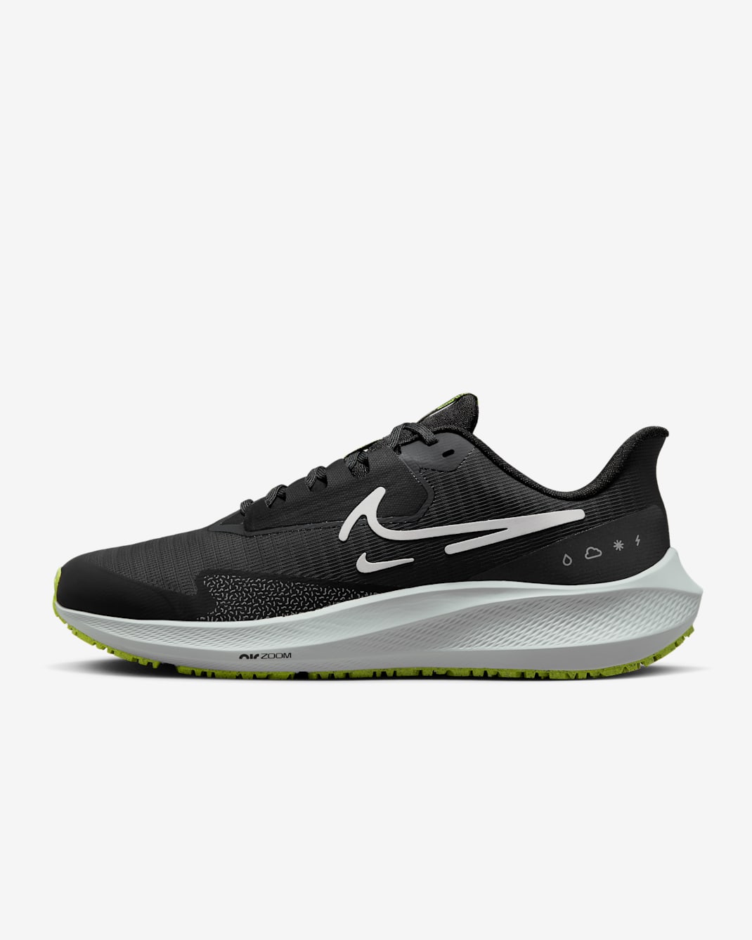 Nike Pegasus 39 Shield Men's Weatherised Road Running Shoes - Black/Dark Smoke Grey/Volt/White